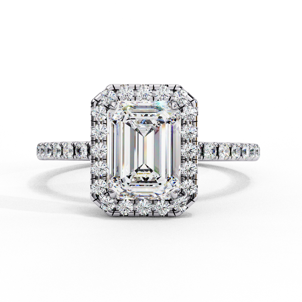 White gold diamond ring front view