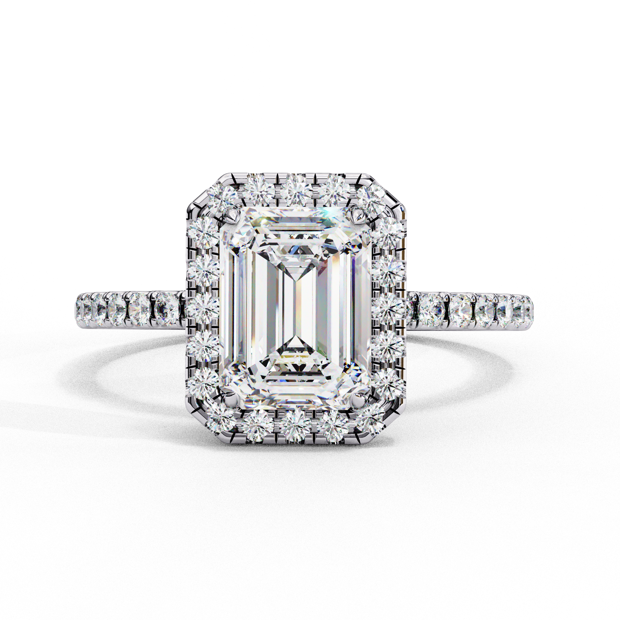 White gold diamond ring front view