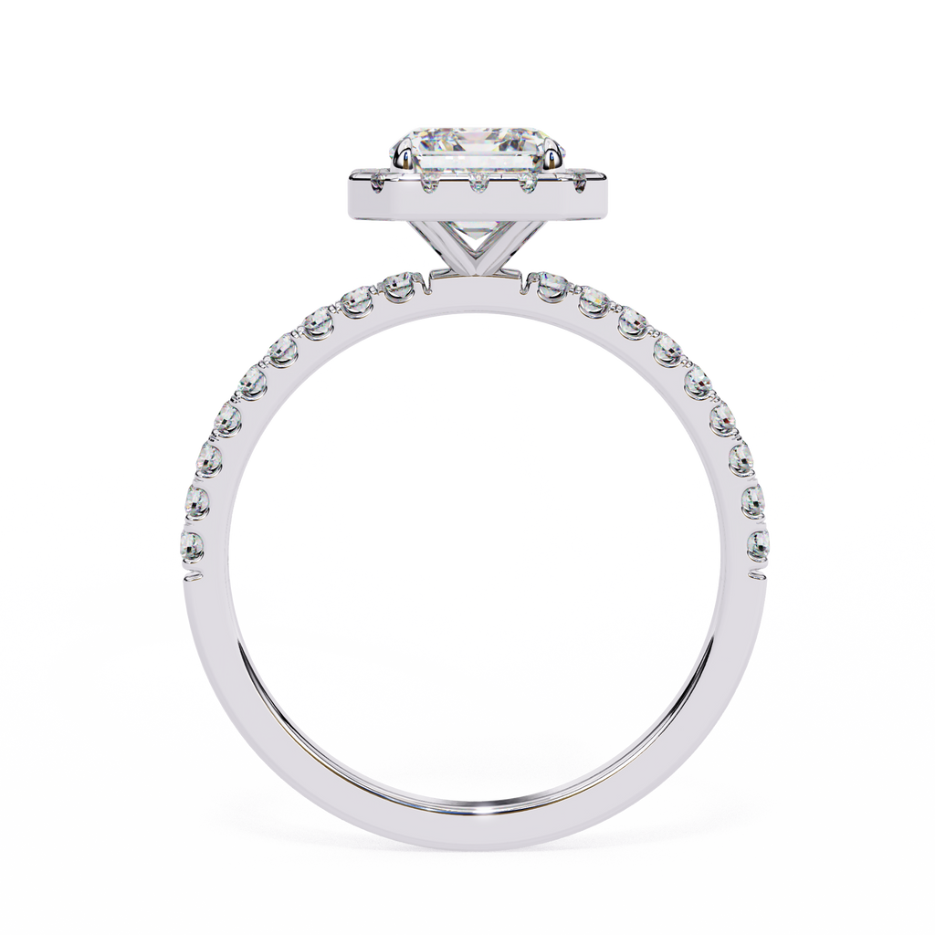 White gold diamond ring front view