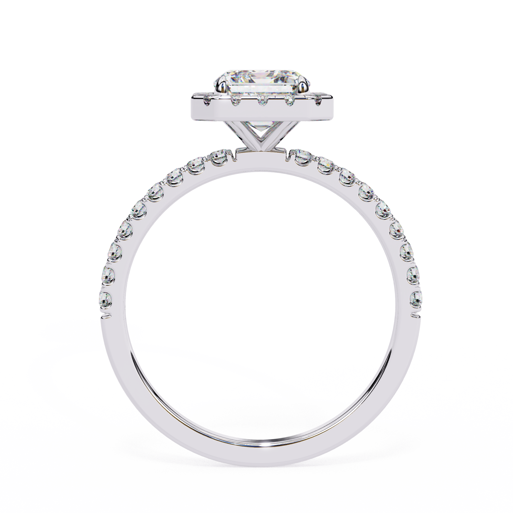 White gold diamond ring front view