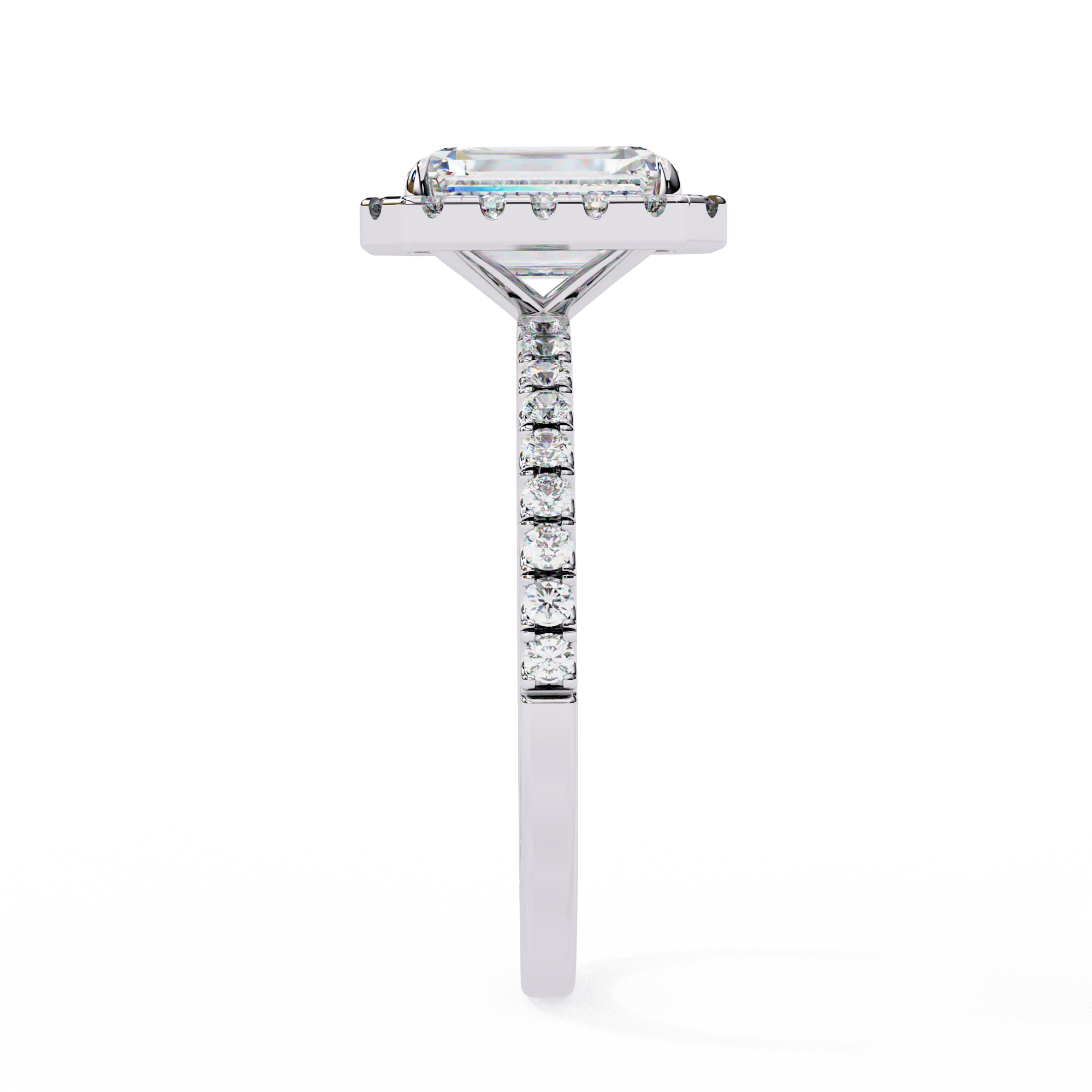 White gold diamond ring front view