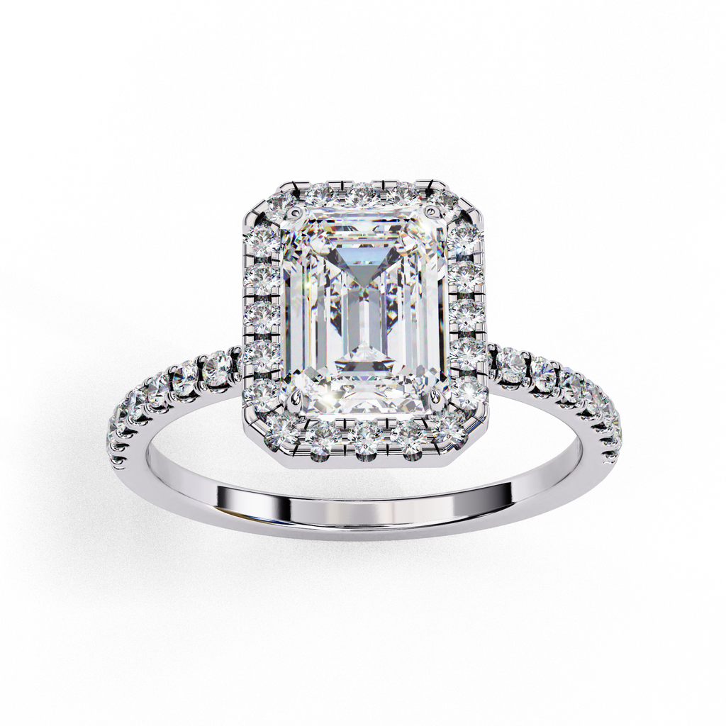 White gold diamond ring front view